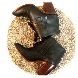 Madewell Adi Leather Fringe Booties Boots Sz 5